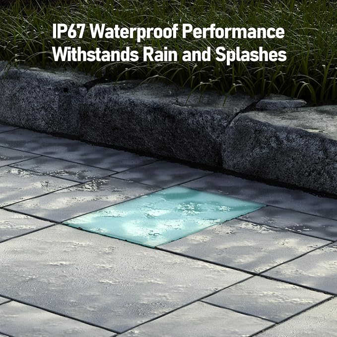 LEONLITE Paver Light, 6x9 Inch Low Voltage LED Landscape Light, 5CCT Adjustable Glare-Free Brick Light, IP67 CRI90 Drive-Over Safe, 12-24V AC/DC Hardwired Pathway Light for Walkways & Driveways