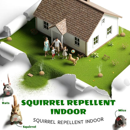 10 Pack Squirrel Repellent, Peppermint Oil to Repel Squirrel, Squirrel Repellent for Cars, Plants Garden, Outdoor Use, Keep Squirrels Away from Gardens, Flower Beds and Farm