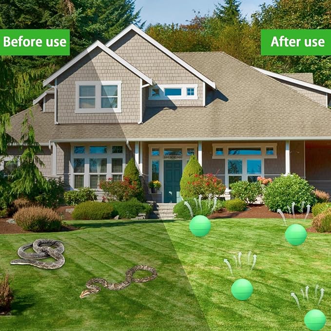 24 Pack Natural Snake Repellent, Snake Repellent for Outdoor Yard Garden House | Long-Lasting Protection | Safe for Dogs and Children, Grass Green