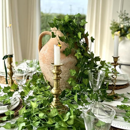 CQURE 240 Pack 1680Ft Artificial Ivy Fake Vines,Ivy Garland Greenery Garland Fake Hanging Plants Vines Aesthetic Green Leaves for Bedroom Wedding Party Garden Wall Room Decor