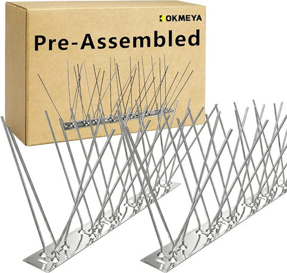 Bird Spikes 9.84FT Install,304 Stainless Steel Bird Deterrents Spikes for Outside to Keep Birds Away Bird Scare Devices Outdoor,12Pcs