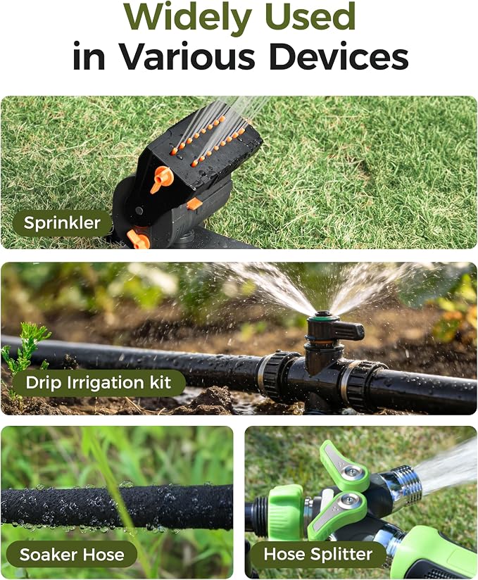 Diivoo Brass Sprinkler Timer, IP66 Waterproof Programmable Hose Timers for Watering with Large Display, Rain Delay & Manual Mode for Outdoor Automatic Irrigation of Garden, Lawn, Yard