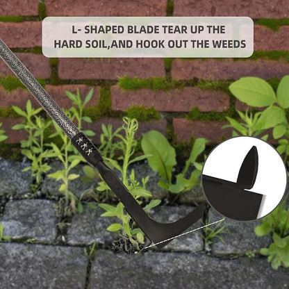 Crack Weeder, Long Handle Crevice Weeding Tool, 48" Efficient Weeder Tool Stainless Steel Weed Grabber Remover, Manual Weed Puller for Sidewalk, Paver, Narrow and Wall Gaps Remove Moss Weeds