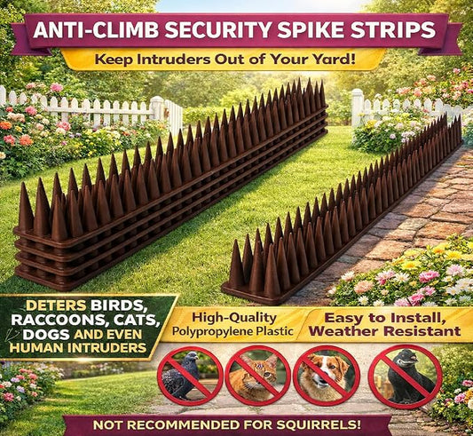 Heavy Duty Cat, Bird, Rodent Deterrent Outdoor Anti-Climb Repellent Security Device Spikes - 12 Pack [16.97FT] (1.98 pounds)