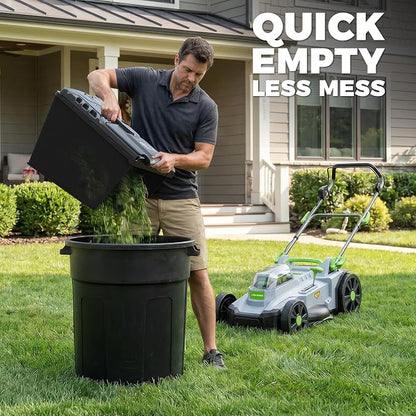 17" Cordless Lawn Mower, 40V Electric Lawnmower for Garden/Patio/Yard/Lawn | 2 x 20V 4.0Ah Battery, 17 inch Cutting Width, 6 Adjustable Height, 50L Grass Bag, Bagging Mode&Mulching Mode