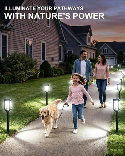 Tenmiro Solar Pathway Lights Outdoor 4 Pack LED Solar Powered Garden Lights Waterproof IP65 Outdoor Light for Yard Lawn Patio Path Walkway Driveway Decor 6500K
