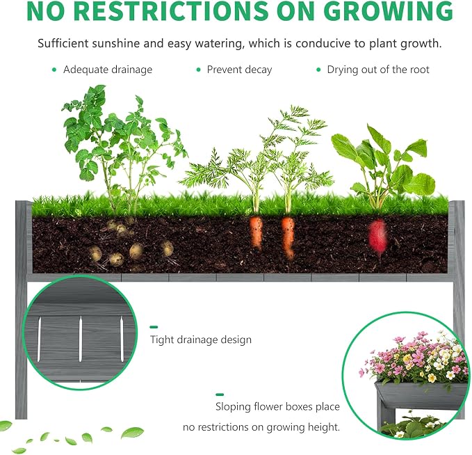 DoCred Vertical Raised Garden Bed, 5 Tier Upgraded Garden Planters Freestanding Wood Plant Stand Flower Rack Wooden Planter Box for Plants Herbs Flowers Vegetables Outdoor Indoor