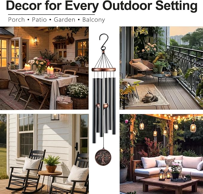 Wind Chimes for Outside, Vintage Tree of Life Deep Tone Wind Chime Outdoor Clearance, Memorial/Festivals/Birthday Gift for Mom Dad Women Grandma, Garden Porch Patio Decor (32" Tree of Life)