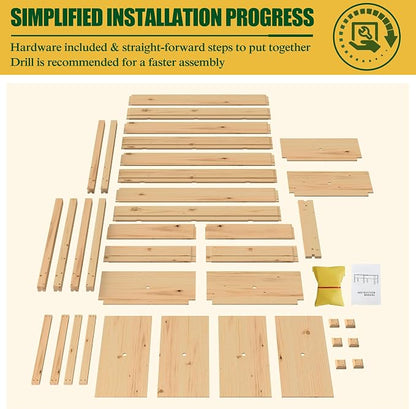 BlueWish 72''L x 23''W x 30''H Outdoor Cedar Garden Bed, 2x6 FT Raised Garden Bed with 8 Drainage Holes & 6 Legs, Elevated Planter Boxes for Gardening, Vegetable, Flower, 661lbs Capacity, Natural