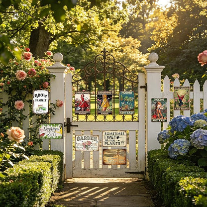 Funny Garden Sign Outdoor Greenhouse Decor Vintage Garden Metal Tin Signs Gardening Gifts For Women Mushroom Wall Art Gardening Because Murder Is Wrong Sign Yard Decor Plant Signs 12x8 Inch