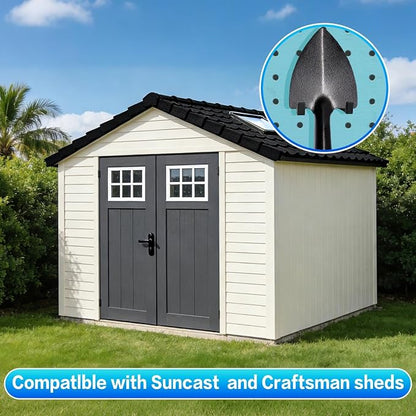 12 PCS ABS Storage Shed Tool Hooks, Black J-Shape and U-Shape Wall Mount Hooks for Organizing Garden Tools Like Shovels and Rakes in Sheds & Garages