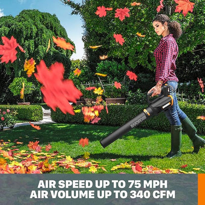 WORX 20V Turbine Cordless Two-Speed Leaf Blower Power Share - WG547 (Battery & Charger Included) & WG896 12 Amp 7.5" Electric Lawn Edger & Trencher