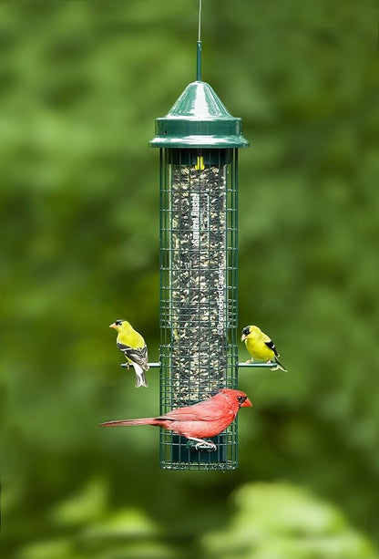 Squirrel Buster Classic Squirrel-proof Bird Feeder w/4 Feeding Ports, 2.4-pound Seed Capacity | Weight-Activated Shroud Blocks Squirrels, 4 Feeding Ports, 2.4 Lb Seed Capacity, 32 Height, Tool-Free Disassembly