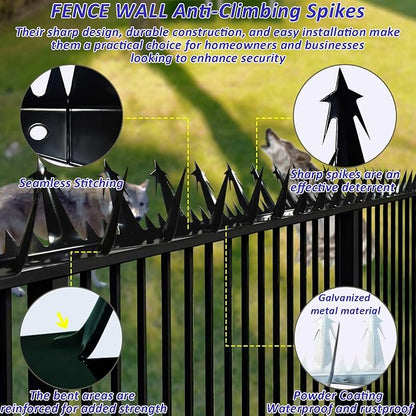 Metal Anti Climb Spikes for Fences and Walls. Effectively Avoided Invaders Climbing Attempts. (Size188 inches)