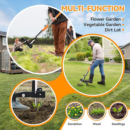 Fulljion Weed Puller Tool,Detachable Stand Up Weed Puller with Long Handle,3-Claw Steel Head Weeder Tool,No Bending/Kneeling for Lawn, Yard & Garden Tool,Easily Remove Weeds