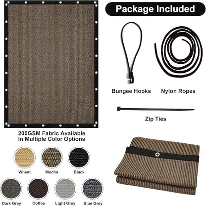 Artpuch 90% Sun Shade Cloth, 10 x 14 FT Pergola Shade Cover Canopy with Grommets, Sun Screen Fabric Tarp for Patio, Outdoor, Garden, Backyard, Mocha