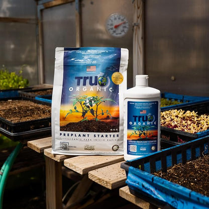 True Organic Liquid Preplant Starter – Organic Fertilizer for Seedlings and Young Starts – 32 fl. oz. Bottle Covers 40 Sq. Ft.