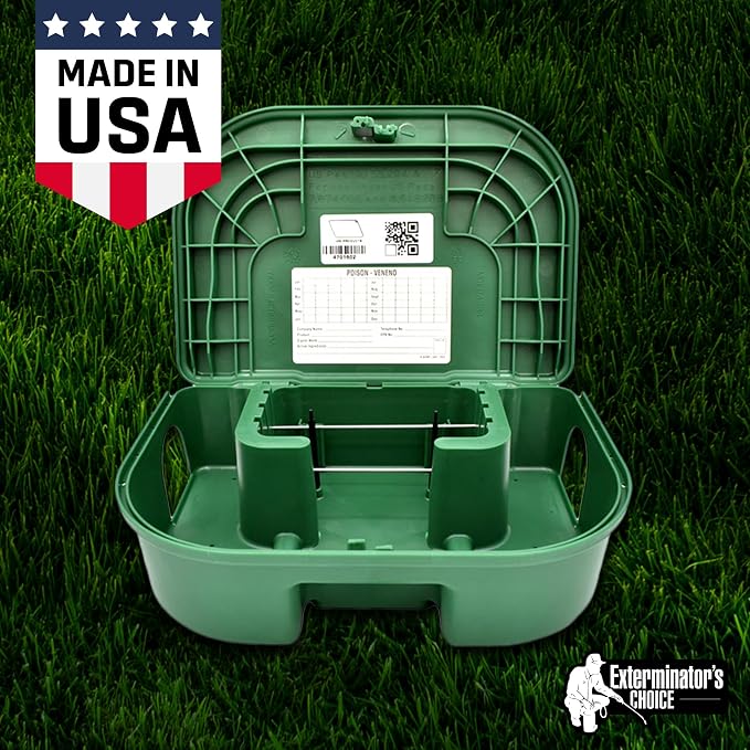 Exterminators Choice - 6 Pack Rat Bait Station Boxes with 1 Key - Heavy Duty Mouse Trap Holder - Great for Catching Rats and Mice - Pest Control - Durable and Discreet | Heavy Duty Mouse Trap Holder Great for Catching Rats and Mice Pest Control Durable...