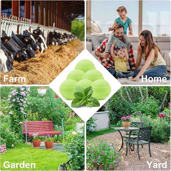 12 Pack Snake Repellent for Yard,Snake Away Repellent Outdoors,Moth Balls for Outdoor Use,Snake be Gone for Lawn Garden to Repels Snakes and Other Pests (Mint)