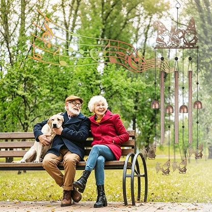 Gnome Wind Chimes for Outside, Garden Metal Windchimes with Cute Gnome Design for Patio Porch Yard Decor, Outdoor Gifts for Garden Lovers Women Men