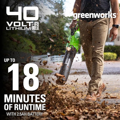 Greenworks 40V (120 MPH / 500 CFM) Cordless Axial Blower with GK0A00 Universal Gutter Kit