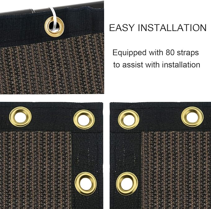 Sunnyglade 4 feet x 50 feet Privacy Screen Fence Heavy Duty Fencing Mesh Shade Net Cover for Wall Garden Yard Backyard (Brown, 4 ft X 50 ft)