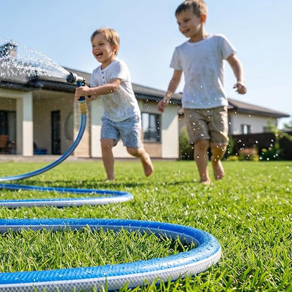Lead-in Blue Garden Hose 3/4 in. x 15 ft. - No Kink, Leak Free, Flexible, Male to Female Fittings - Heavy Duty Lightweight PVC Water Hose -150PSI Work & 500PSI Burst, for Reel Cart & Commercial Use