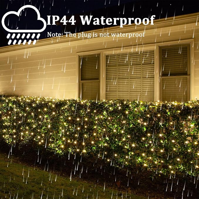 Warm White Christmas Lights Outdoor, 25FT 100 Count Incandescent Mini Christmas Lights White Wire, Waterproof Fairy Lights, Connectable Xmas String Lights for Christmas Tree, Garland, Wedding Decor