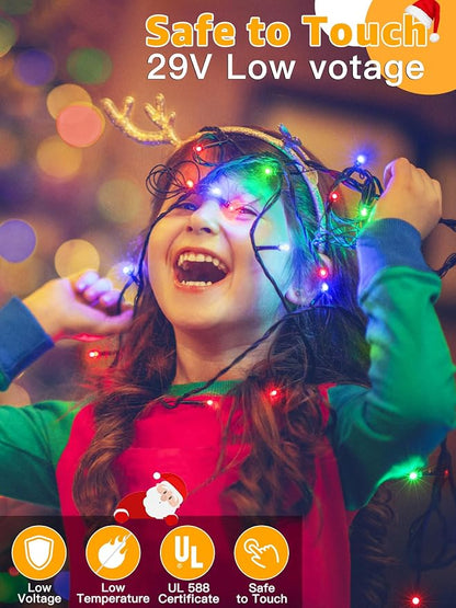 BrightChristmas 500 LED 164 FT Christmas Lights, Waterproof Outdoor String Lights with Remote and Timer, Christmas Tree Lights with 8 Modes Dimmable, Fairy Lights for Holiday Decor (Multicolor)