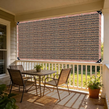 90% Shade Cloth Sun Shade Fabric Privacy Screen Shade Cover for Patio Garden Pergola Shade Cover Canopy with Gromments, 6 x 8 FT, Mocha