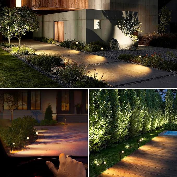 12W Low Voltage Landscape Lights 2700K Warm White LED Landscape Lighting IP65 Waterproof Spot Lights Outdoor Spotlights with Connectors for Garden Yard Tree, 8 Pack