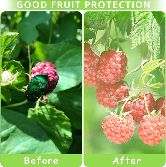 MIXC 50 Pcs Fruit Protection Bags,8''×12''Fruit Netting Bags for Fruit Trees Fruit Cover Mesh Bag with Drawstring Netting Barrier Bags for Plant Fruit Flower