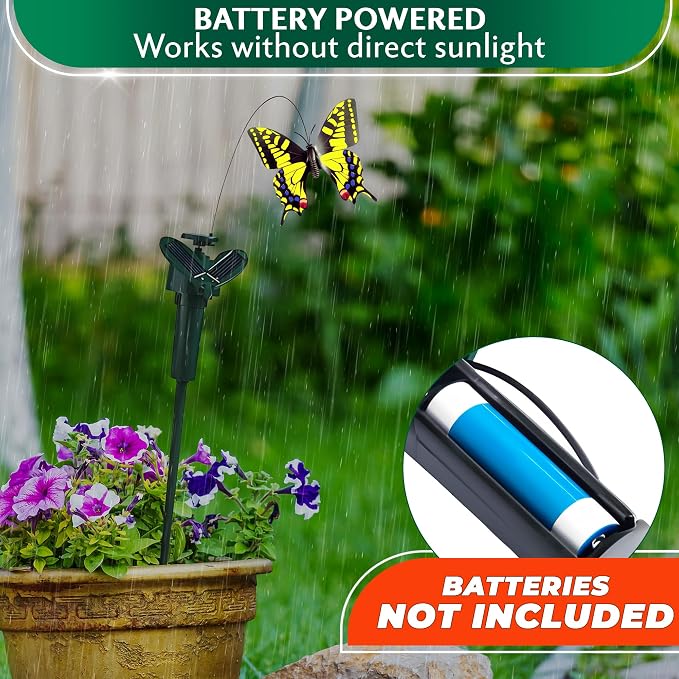 3 Pcs Butterfly Garden Stakes that Move Like Real Butterflies – Colorful Flying Butterflies for Centerpieces - Waterproof Outdoor Fluttering Motion Garden Decor for Flower Pots, Yard & Patio Lawn