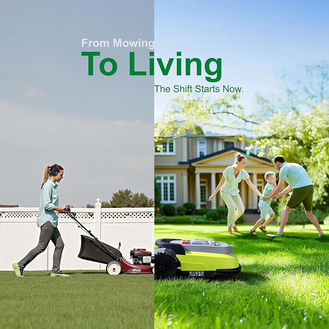 Robot Lawn Mower, RTK+AI Vision Robot Mower for Accurate Navigation & Obstacle Avoidance, No Perimeter Wire, Smart APP Control, Automatic Grass Cutting for Large Lawns, 55% Slopes, 52dB Quiet