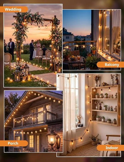 GOOTHY 25Ft Outdoor LED String Lights with 25 Shatterproof G40 LED Clear Globe Bulbs, Edison Vintage Bulbs Hanging Sockets, Decorative Lighting for Café Patio Porch Party Yard Christmas-Brown Wire