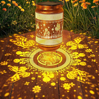 Butterfly Solar Lanterns Outdoor Waterproof with Shepherd Hook, Gifts for Birthday Women Mom Grandma, Metal Solar Hanging Lights Garden Decor for Outside Yard Patio Pathway Backyard Porch