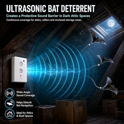 2026 Ultrasonic Bird Repeller & Bat Deterrent for Attic Woodpecker Deterrent for House Pigeon Repellent Indoor to Keep Birds Bats Away from Patio Rooftops Porch Balconies(2Pack)