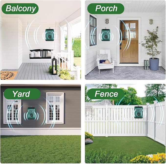 2026 New Solar Ultrasonic Bird Repellent Devices, Woodpecker Deterrent for House Siding, Waterproof Pigeon Repeller Outdoor Animal Repellent for Outside Balcony Patio Garden (2 Pack)