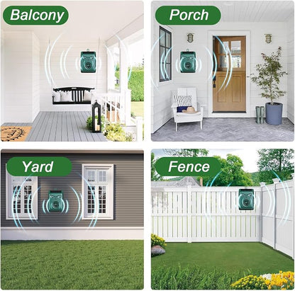 2026 New Solar Ultrasonic Bird Repellent Devices, Woodpecker Deterrent for House Siding, Waterproof Pigeon Repeller Outdoor Animal Repellent for Outside Balcony Patio Garden (2 Pack)