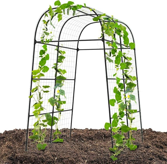 BUKLIYN Garden Arch Trellis for Climbing Plants Outdoor - Cucumber Trellis for Raised Bed, Size:71 * 87 inch, Garden Trellis for Climbing Plants, Cucumber, Vegetable, Tomato, Flowers