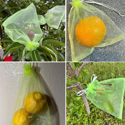 30 Pcs 5.9''×7.8'' Drawstring Fruit Netting Bags, Reusable Garden Netting Bags, Medium Fruit Protection Bags, Fruit Cover Mesh Bag for Fruit Trees Vegetable Floral