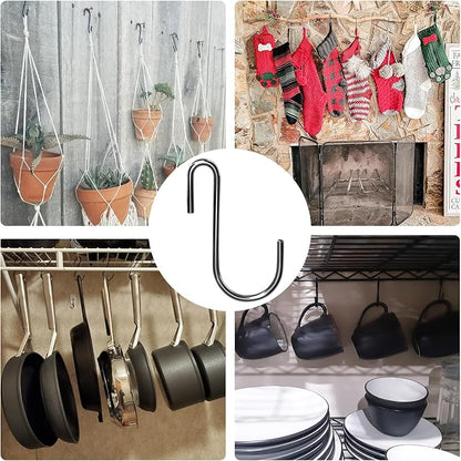CYG&CL 12PCS Metal Shed Hooks for Hanging, Outdoor Storage Shed Accessories Interior, Utility Peg Board Tool Hangers, Heavy Duty J-Hook for Garden Garage Pegboard