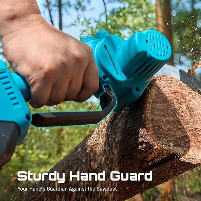 SEESII 6 Inch Mini Electric Chainsaw Cordless Battery Powered | 2026 Upgraded Hand Held Saw with 2x2000mAh Batteries for Wood/Tree Trimming, Chain Saw Gift for Men Husband Father Gardener
