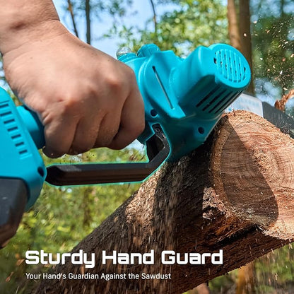 SEESII 6 Inch Mini Electric Chainsaw Cordless Battery Powered | 2026 Upgraded Hand Held Saw with 2x2000mAh Batteries for Wood/Tree Trimming, Chain Saw Gift for Men Husband Father Gardener