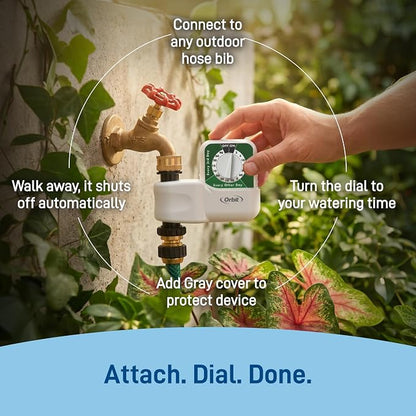 Orbit 62024 Single-Dial Hose Watering Digital Timer, "3"" x 7.5"" x 9.5"""