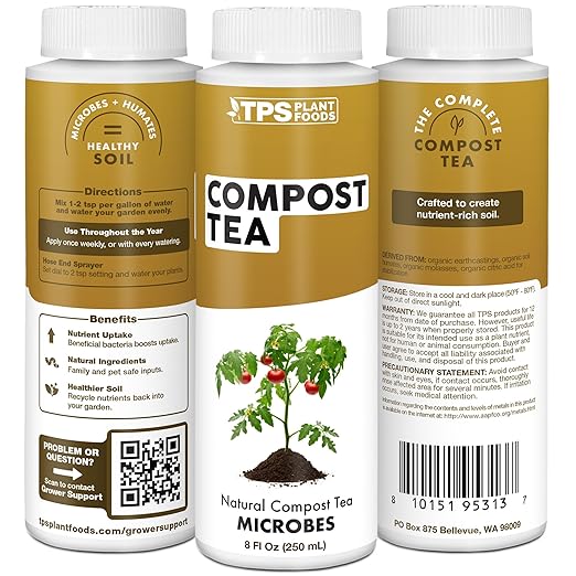 Compost Tea – Liquid Microbial Supplement for Living Soil, Better Nutrient Uptake & Stronger Plants, 8 oz