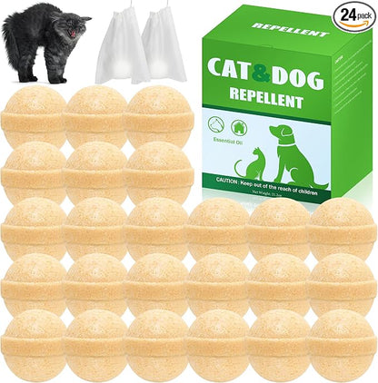 Cat and Dog Deterrent Outdoor, 24 Pcs Natural Cat Repellent Outdoor, Peppermint Oil Cat Deterrent Outdoor & Indoor, Keep Cats Out of Yard Permanently, Keep Cats Off Lawn Garden Furniture Flower