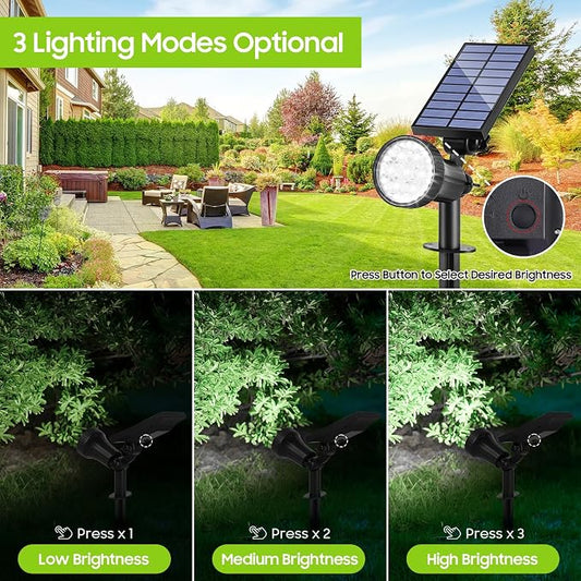 4-Pack Solar Spot Lights for Outside, 30LEDs Solar-Powered Lights Outdoor with 3 Modes, Landscape Lighting Waterproof, Spotlights Auto ON/OFF for Garden Pool Tree Pathway Wall Driveway(Cool White)