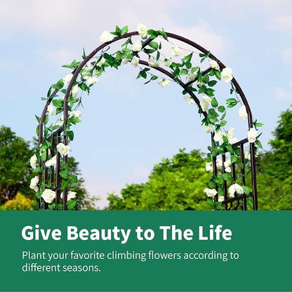 Metal Pergola Arbor, 100" H x 45" W Garden Arch Archway for Wedding Ceremony Party Curved Iron Plants Trellis Stand Use for Outdoor Garden Climbing Plants