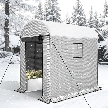 BUKLIYN Garden Arch Trellis - 90.5'' × 51'' × 90'' Greenhouses for Outdoors,Double-Layer Covering - PVC Film and Cotton Film, Suitable for All Seasons